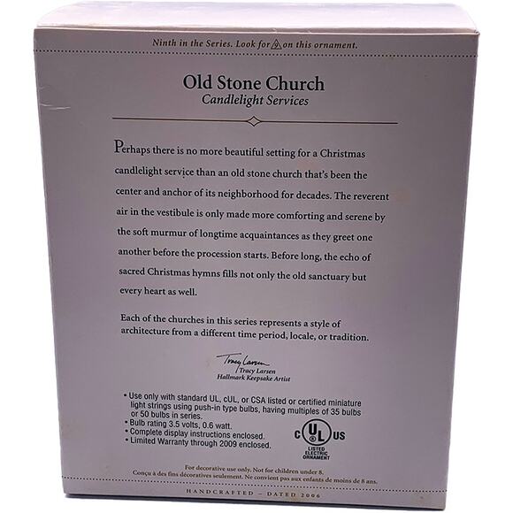 Hallmark Keepsake 2006 Old Stone Church Candlelight Services #9 Magic Ornament - Picture 2 of 8